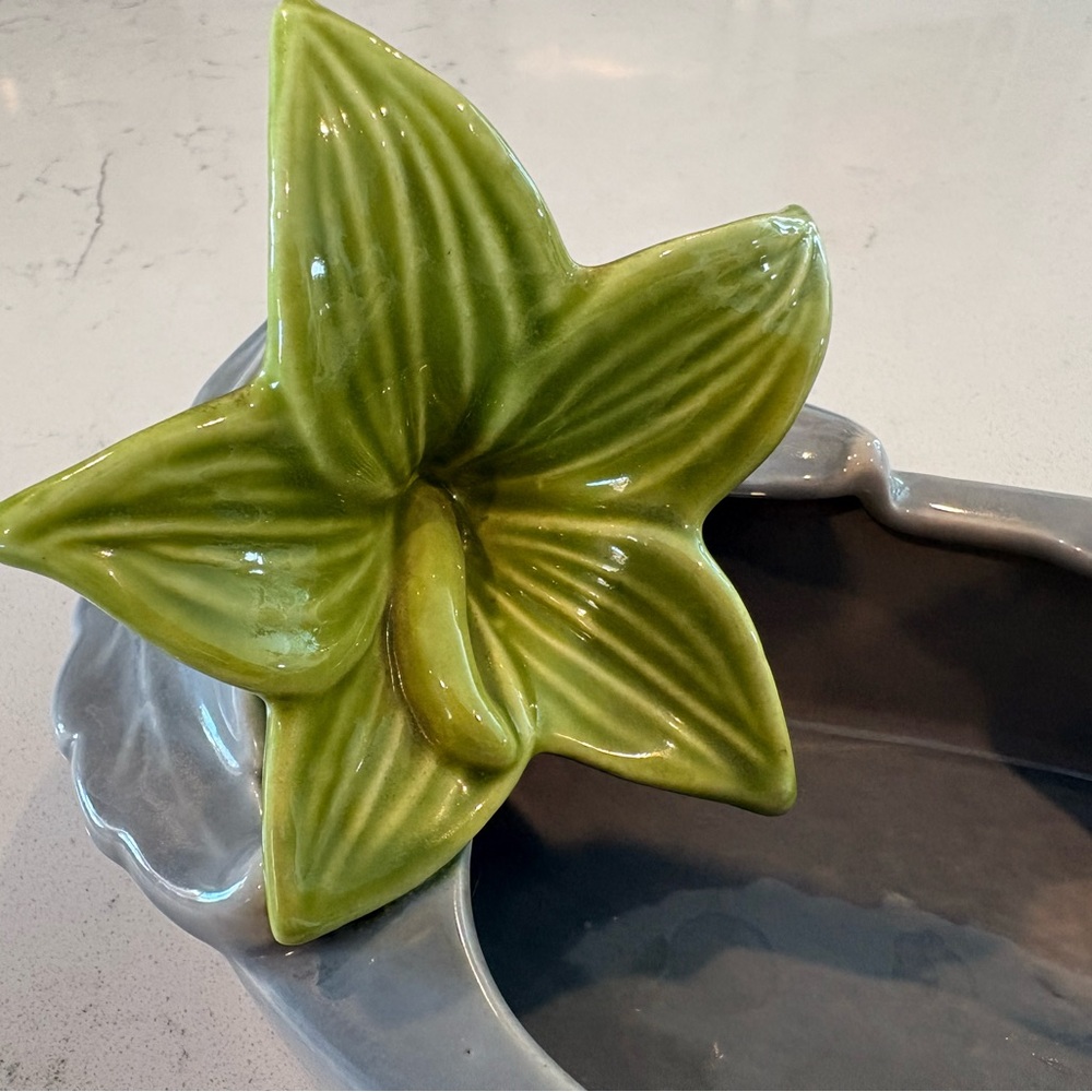 Royal Haeger Gray & Green Ceramic/Ashtray Vase (R1295) Great Condition - Picture 3 of 11